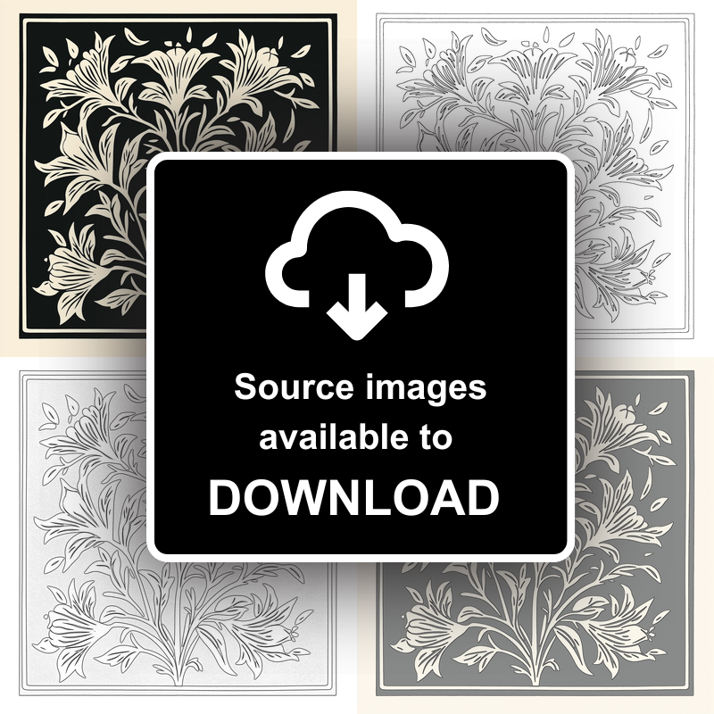 Penstemon Linoprint-Style Art (1732-1)