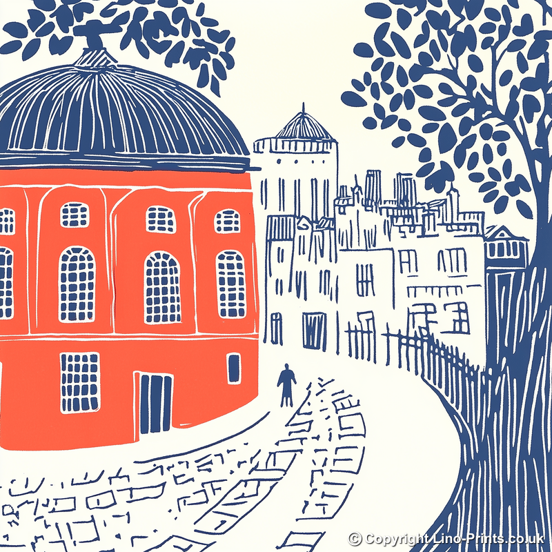 Oxford Radcliffe Camera Linoprint-Style Art (862-1)