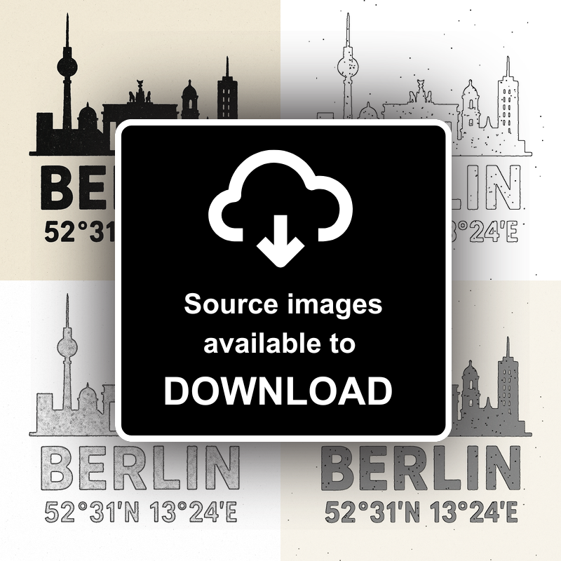 Place Coordinates Linoprint-Style Art (c333)