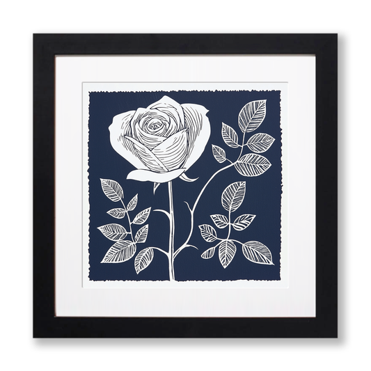 Rose Linoprint-Style Art (962-1)