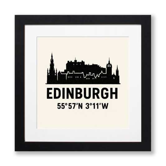 Place Coordinates Linoprint-Style Art (c303)