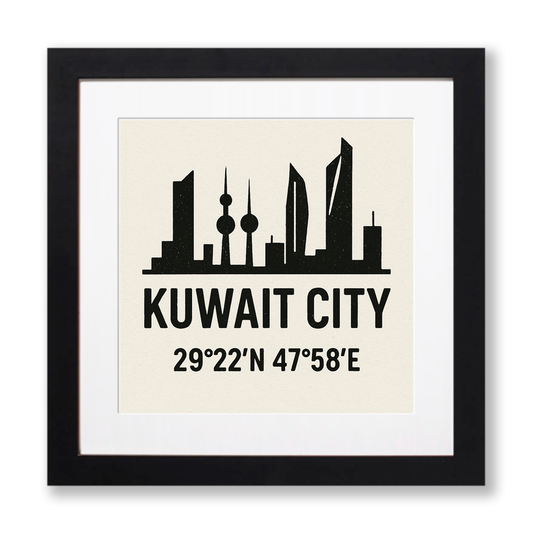 Place Coordinates Linoprint-Style Art (c286)