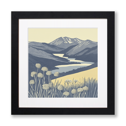 Grisedale Pike in the Lake District Linoprint-Style Art (2439-4)