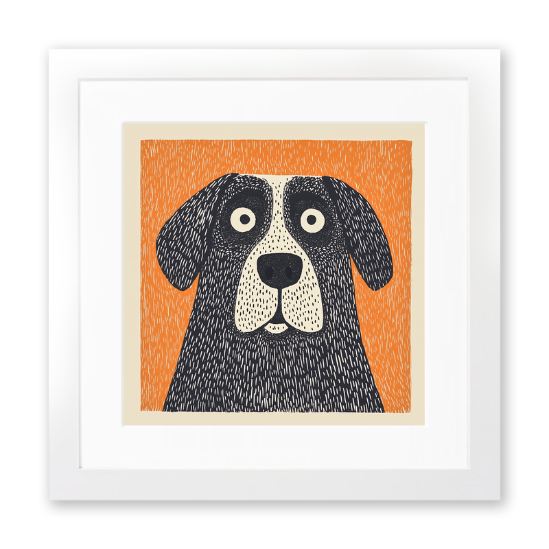Saint Bernard Linoprint-Style Art (1483-1)