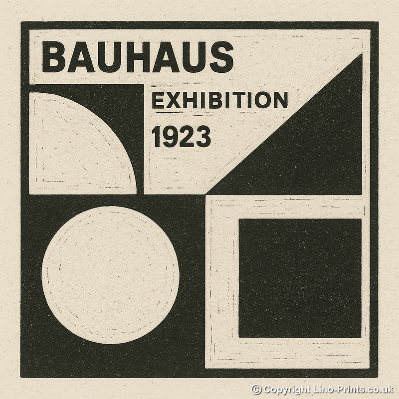 Bauhaus Design Linoprint-Style Art (c473)