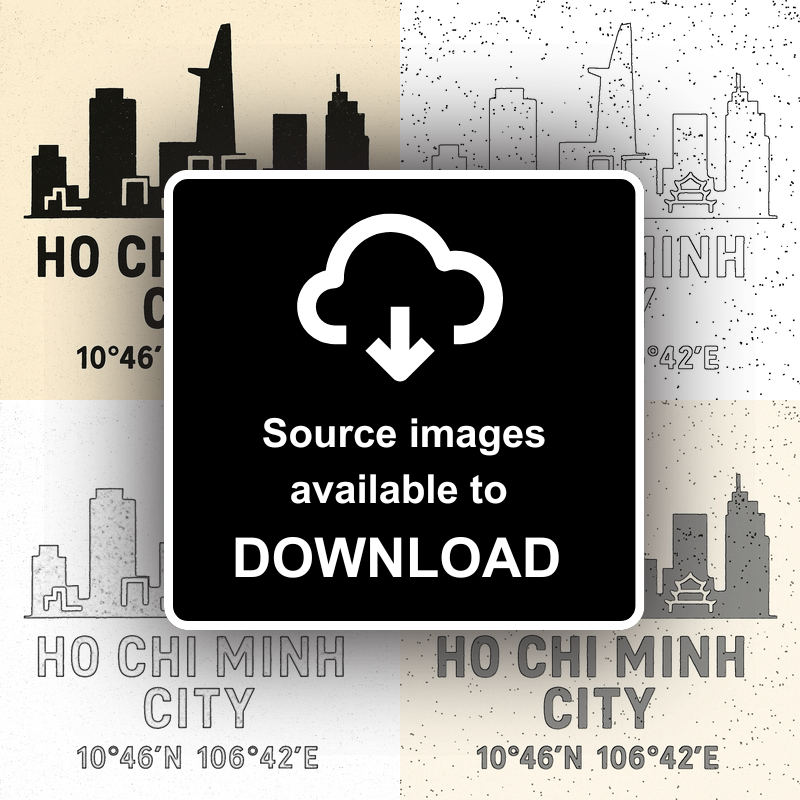 Place Coordinates Linoprint-Style Art (c277)