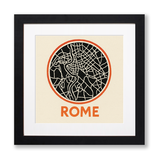 Maps Linoprint-Style Art (c33)