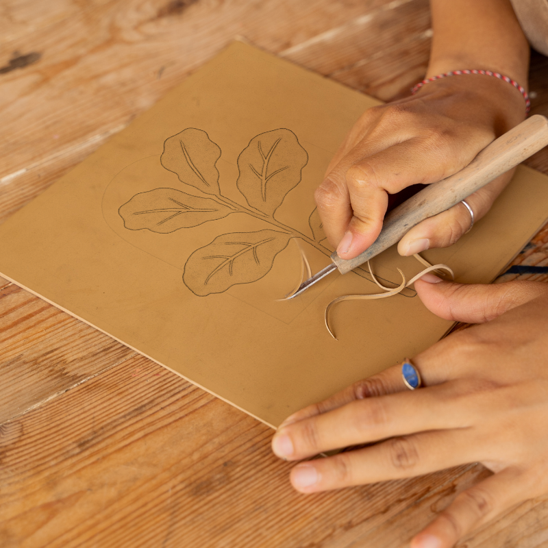 Flowers and Plants Linoprint-Style Art (c507)