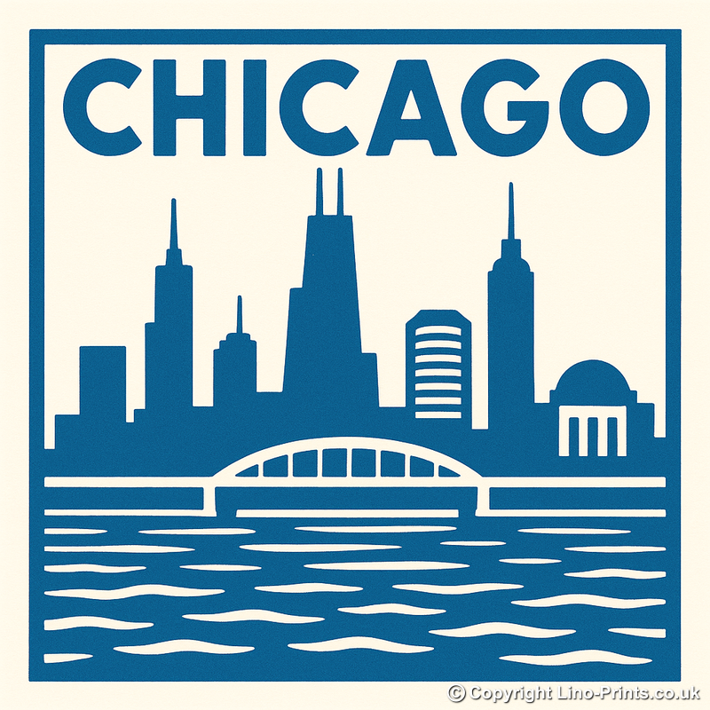 Cities Linoprint-Style Art (c212)