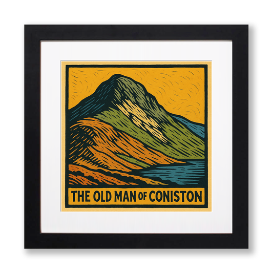 Mountains Linoprint-Style Art (c389)