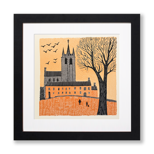 Lincoln Cathedral Linoprint-Style Art (181-1)