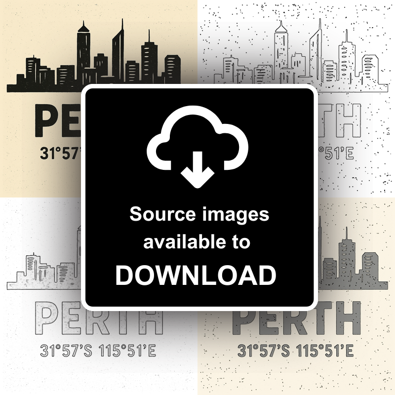 Place Coordinates Linoprint-Style Art (c292)