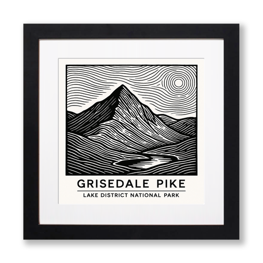 Mountains Linoprint-Style Art (c352)