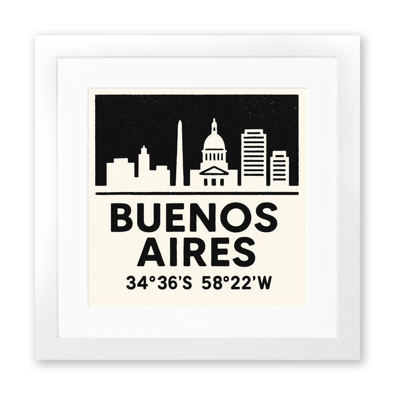 Place Coordinates Linoprint-Style Art (c281)