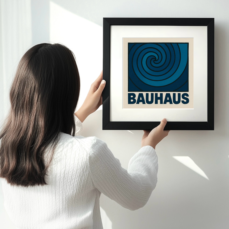 Bauhaus Design Linoprint-Style Art (c432)