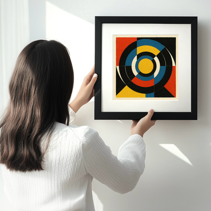 Bauhaus Design Linoprint-Style Art (c459)