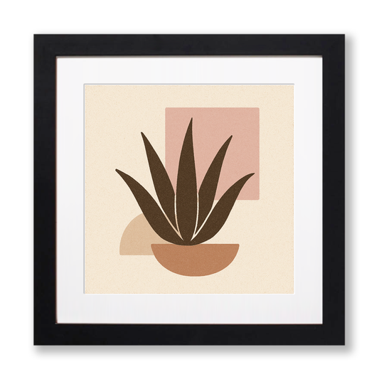 Flowers and Plants Linoprint-Style Art (c520)