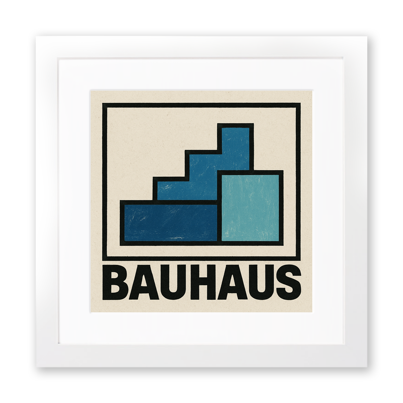 Bauhaus Design Linoprint-Style Art (c477)