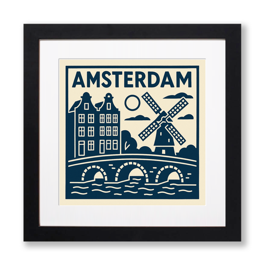 Cities Linoprint-Style Art (c246)