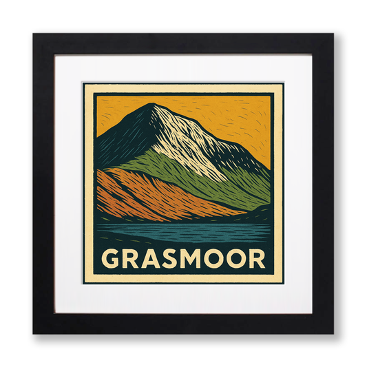 Mountains Linoprint-Style Art (c385)