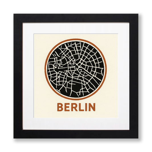 Maps Linoprint-Style Art (c34)