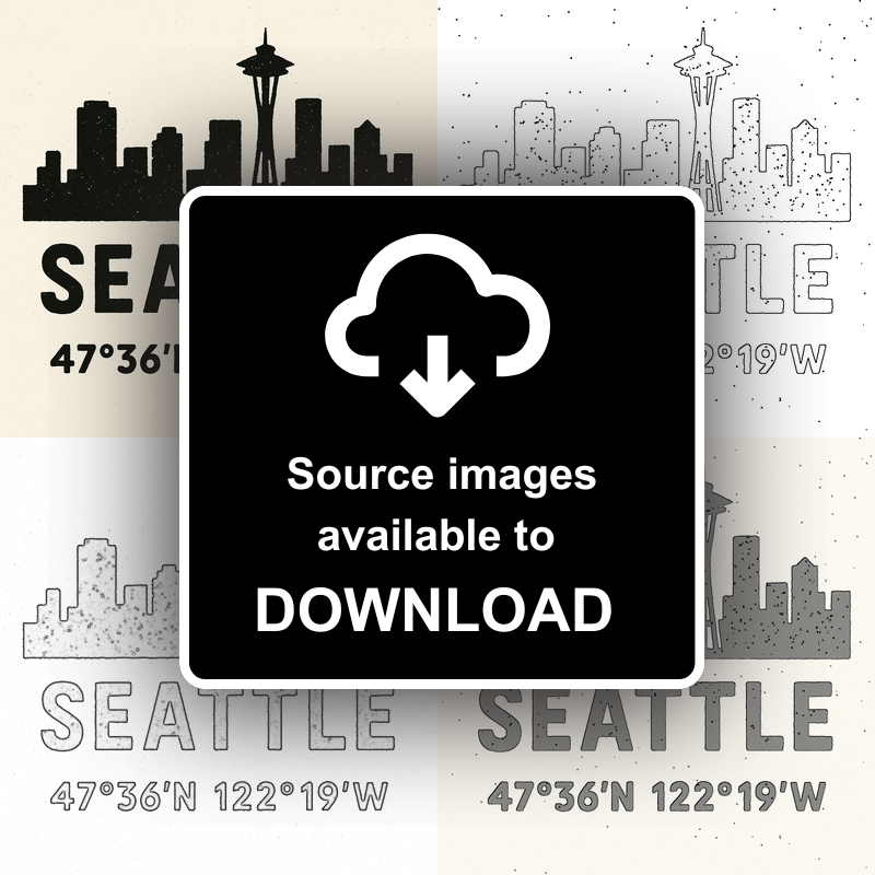 Place Coordinates Linoprint-Style Art (c339)