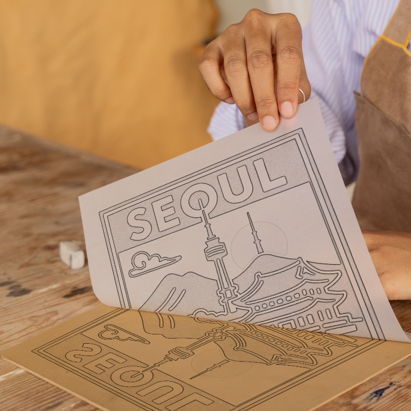 Cities Linoprint-Style Art (c92)