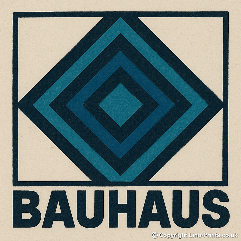 Bauhaus Design Linoprint-Style Art (c480)
