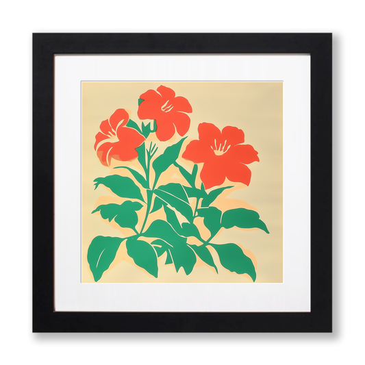 Canterbury Bells Linoprint-Style Art (1635-1)