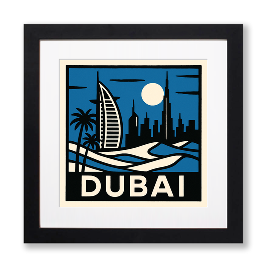 Cities Linoprint-Style Art (c203)