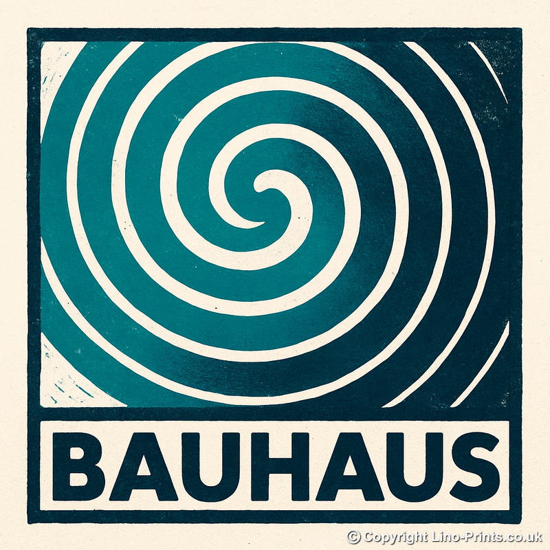 Bauhaus Design Linoprint-Style Art (c443)