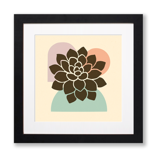 Flowers and Plants Linoprint-Style Art (c509)