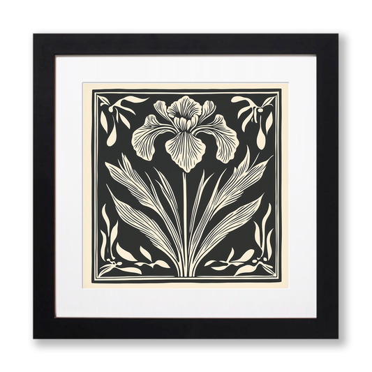 Iris Linoprint-Style Art (1722-1)