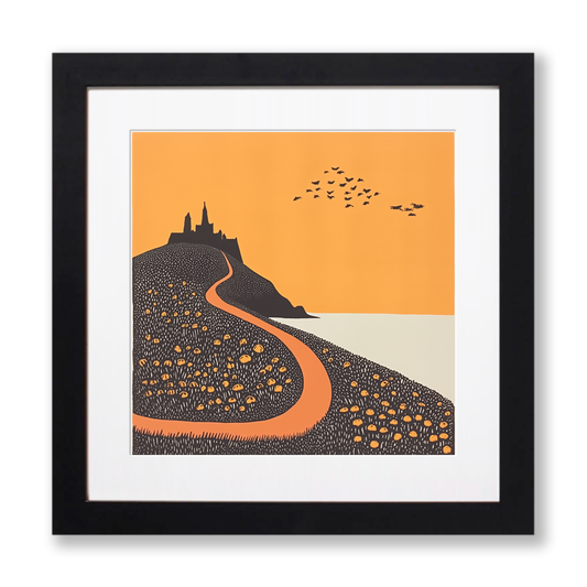 St Michael’s Mount, Cornwall Linoprint-Style Art (194-2)