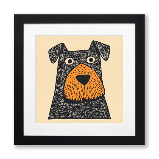 Airedale Terrier Linoprint-Style Art (1445-2)