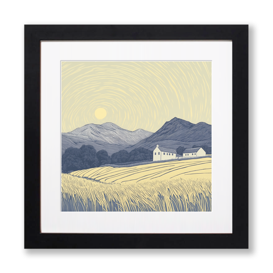 Latrigg in the Lake District Linoprint-Style Art (2475-2)