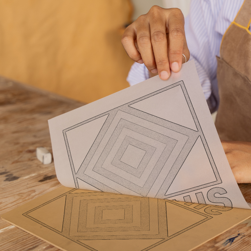 Bauhaus Design Linoprint-Style Art (c480)