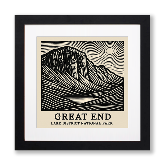 Mountains Linoprint-Style Art (c353)