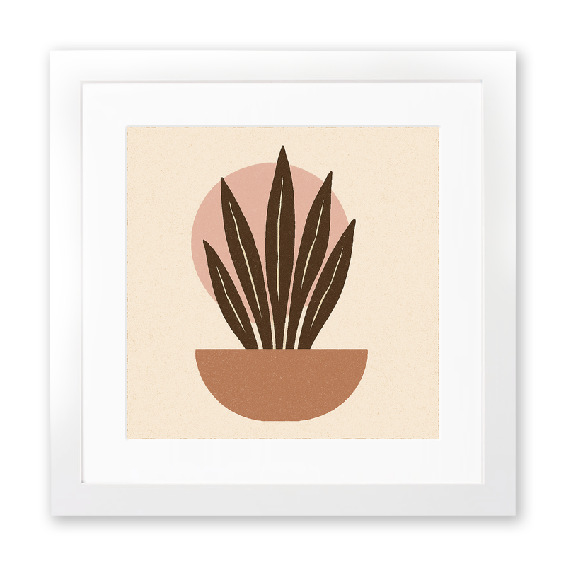 Flowers and Plants Linoprint-Style Art (c499)