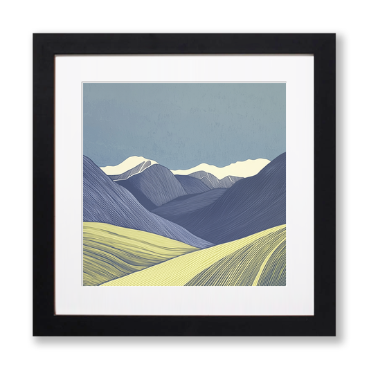Blencathra skyline silhouette (Sharp Edge) Linoprint-Style Art (2365-1)