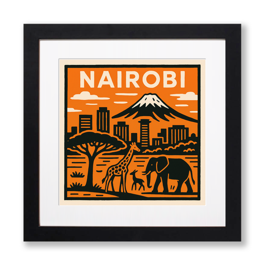 Cities Linoprint-Style Art (c136)