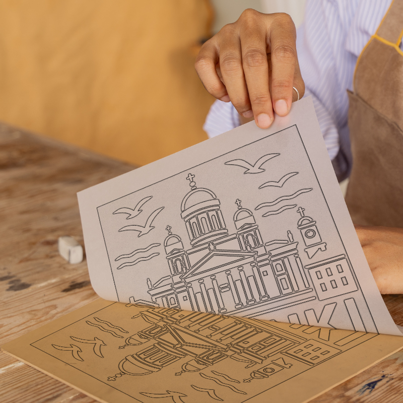 Cities Linoprint-Style Art (c185)