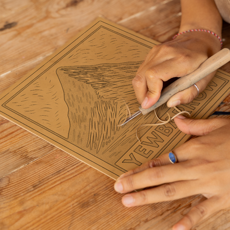 Mountains Linoprint-Style Art (c379)