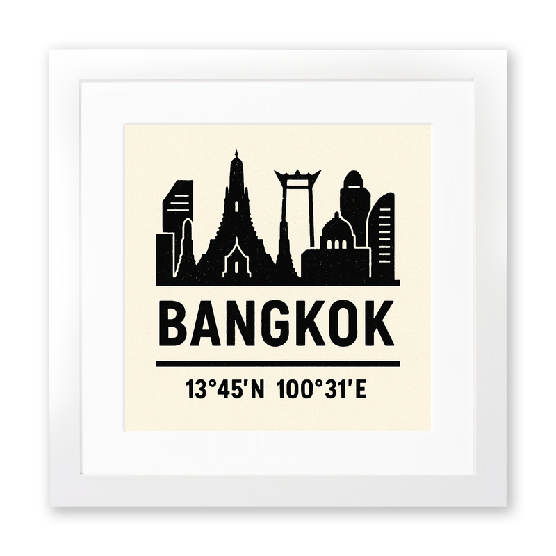 Place Coordinates Linoprint-Style Art (c325)