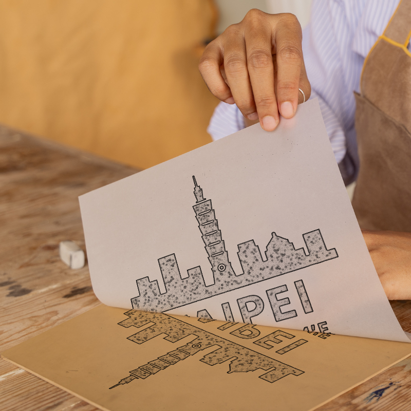 Place Coordinates Linoprint-Style Art (c324)