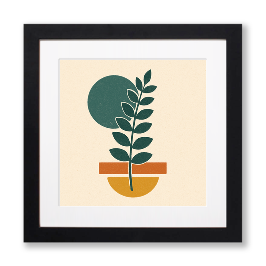 Flowers and Plants Linoprint-Style Art (c525)