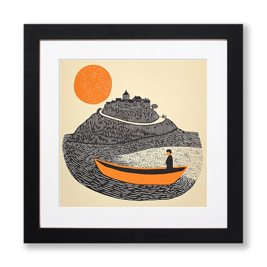 St Michael’s Mount, Cornwall Linoprint-Style Art (194-1)