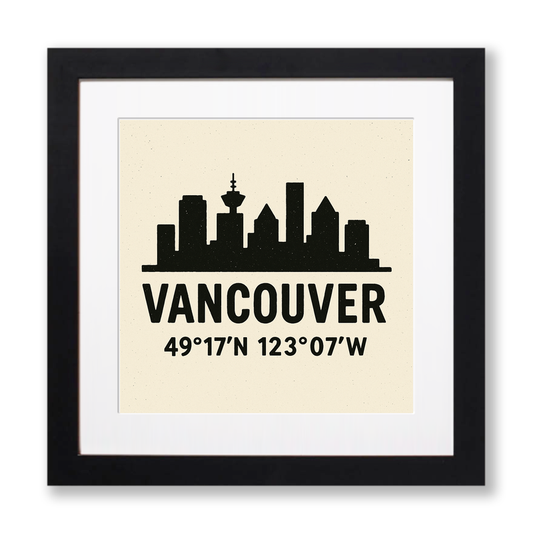 Place Coordinates Linoprint-Style Art (c323)