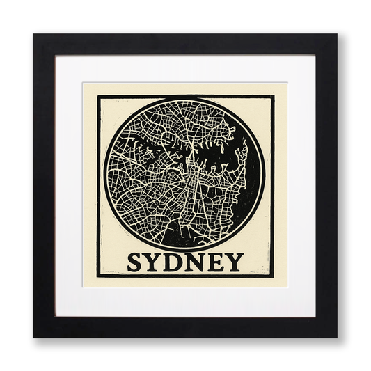 Maps Linoprint-Style Art (c30)