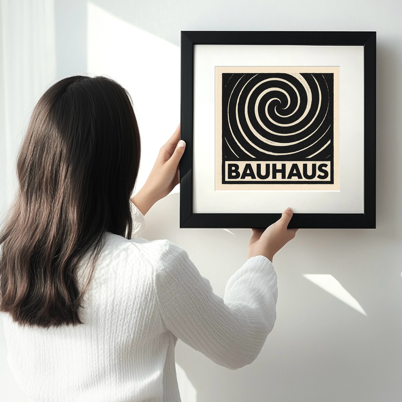 Bauhaus Design Linoprint-Style Art (c486)